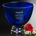 Cobalt Pedestal Bowl 8-1/2" Dia.